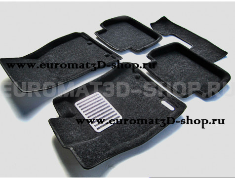 Текстильные 3D коврики Euromat3D Lux в салон для Jaguar XF (2009-2014) № EM3D-002750