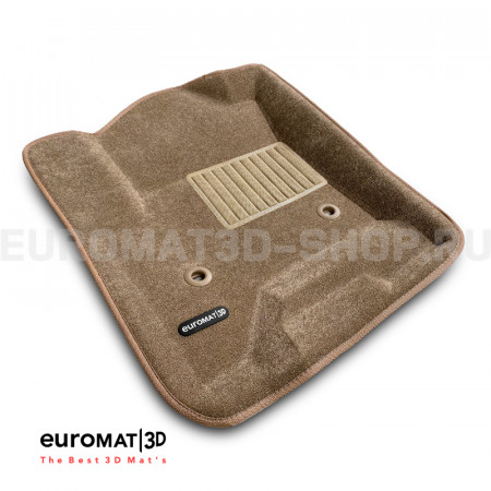 Текстильные 3D коврики Euromat3D Business в салон для Cadillac Escalade (2015-2021) № EMC3D-001306T Бежевые