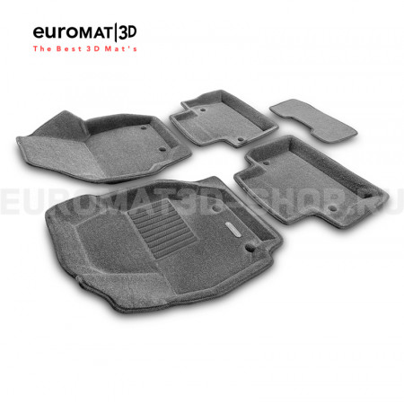 Текстильные 3D коврики Euromat3D Business в салон для Volvo XC 70 (2007-) № EMC3D-005507G Серые