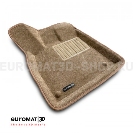 Текстильные 3D коврики Euromat3D Business в салон для Audi Q5 (2017-2020) № EMC3D-001101T Бежевые