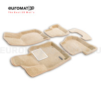 Текстильные 3D коврики Euromat3D Lux в салон для Volkswagen Jetta (2005-2010) № EM3D-004502T Бежевые