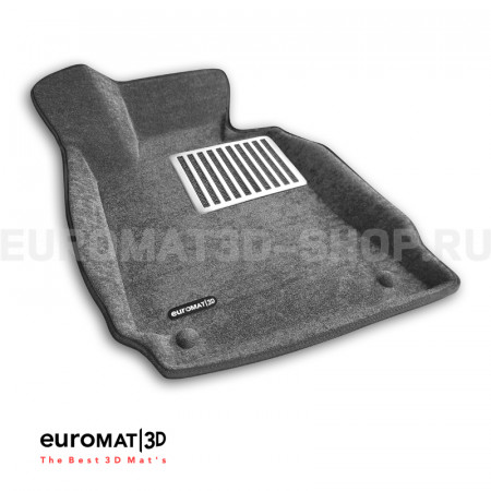 Текстильные 3D коврики Euromat3D Lux в салон для Mercedes C-Class (W204) (2007-2014) № EM3D-003503G Серые